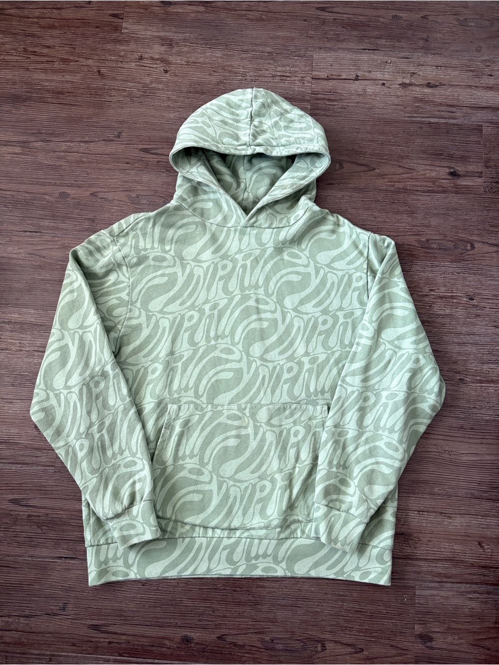 RIPNDIP WILSHIRE OLIVE GREEN TRIPPY HOODIE WOMENS LARGE